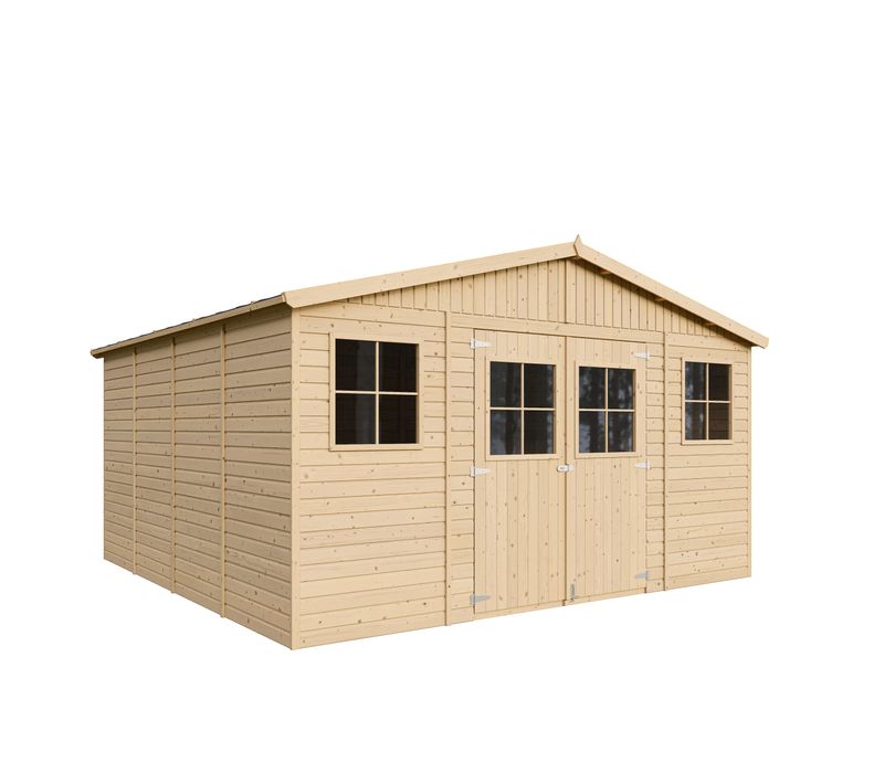 M330 - Abri De Jardin En Bois 15,84 M2 - Atelier Pour Rangement Outils Et Vélos