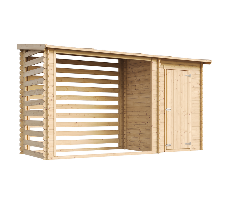 Abri De Jardin+ Chalet Pour Vélos  M205 - 344 X 130 Cm - 2,54 M2+1,1 M2