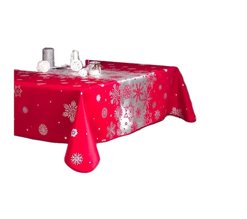 Nappes De Fêtes Polyester Neige De Noël Promo Linge