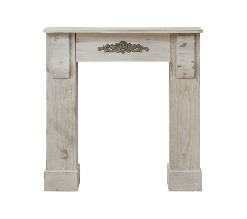 Manteau Cheminée Décorative Bois Gris Retro 98,5x96,5x22,5