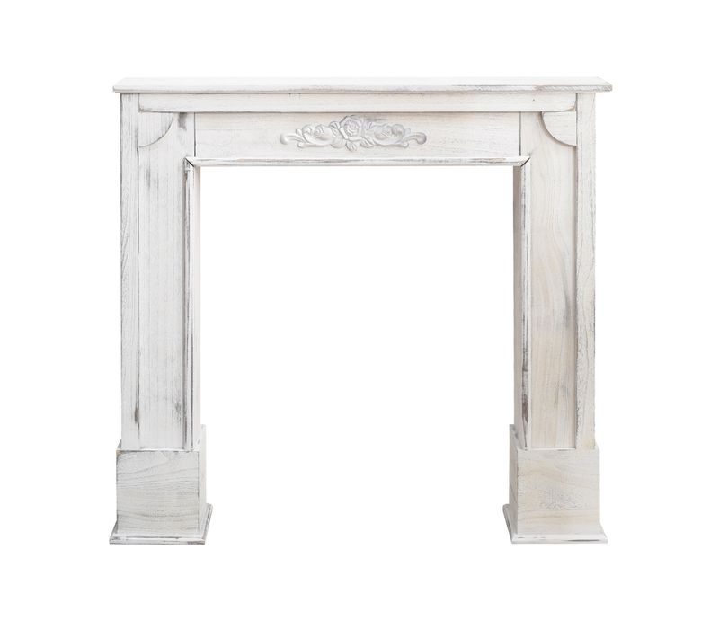 Cadre Decoratif Encadrement Cheminee Bois Gris Shabby 100x105x21