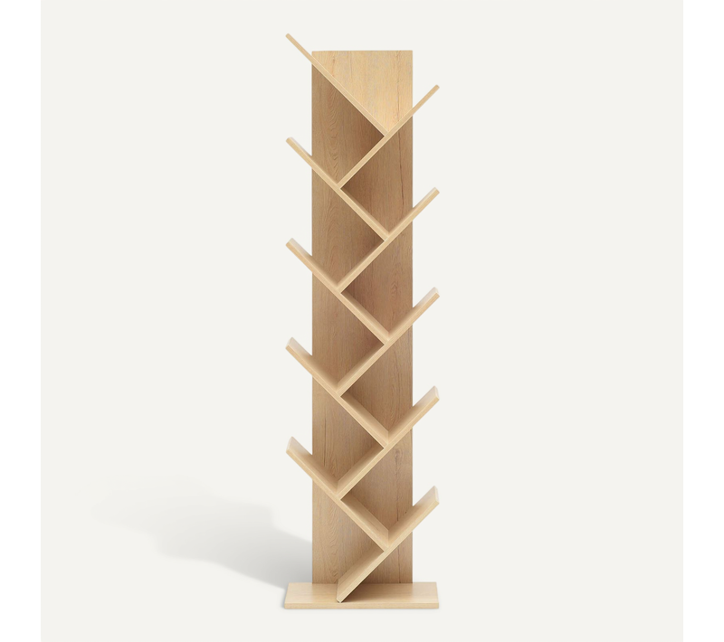 Etageres Bibliotheque Bois Brun Clair Design 160x44,5x22