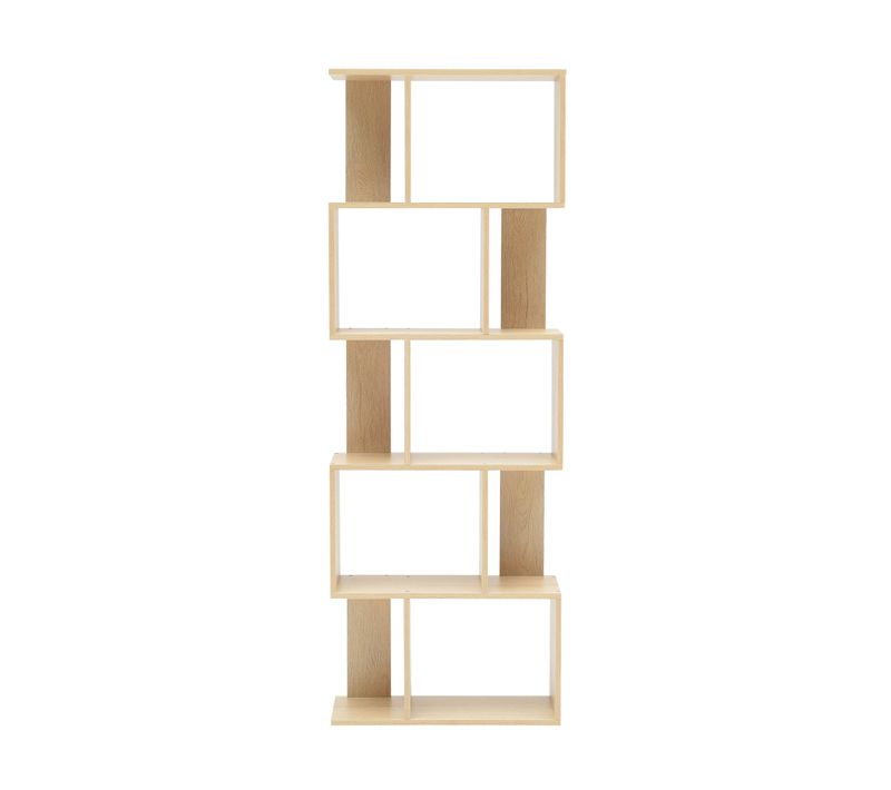 Bibliotheque Etageres Bois Beige Design Moderne 172,5x60x24,5
