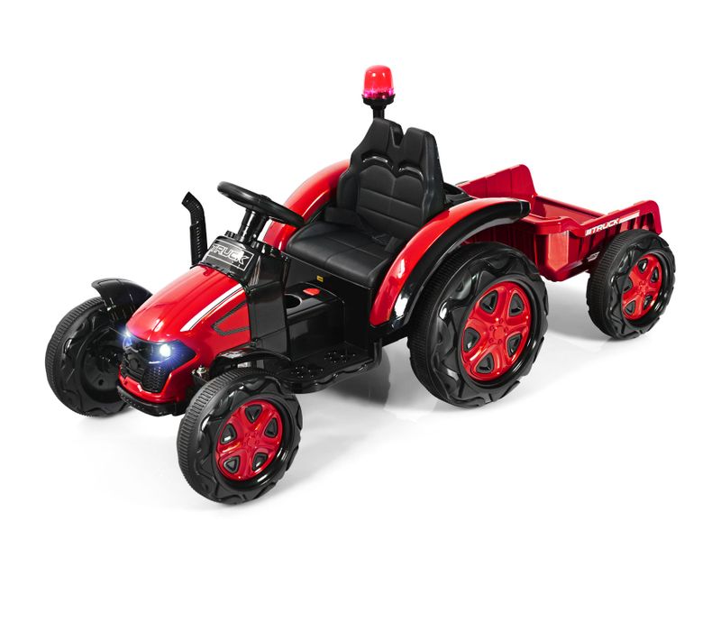 Tracteur Electrique Avec Télécommande 2.4g,12v 7ah, Vitesse : 3-8 Km/h  Rouge