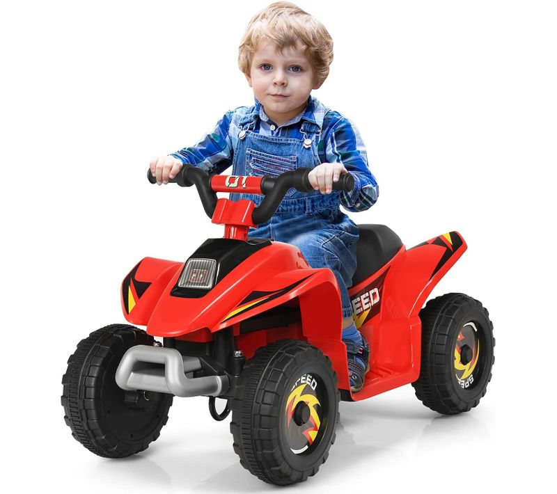 Quad Avec Batterie 6v Pour Enfant, Fonctionnement Sécurisé Et Vitesse Max De 4,5 Km/h (rouge)
