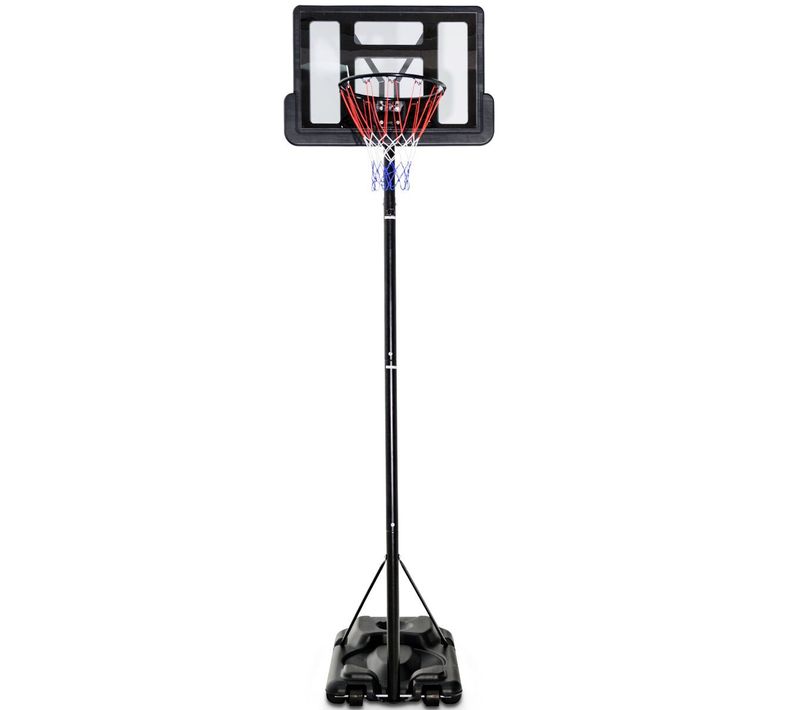 Panier De Basket-ball Sur Pied 97x65x305cm Hauteur Réglable 3,05m à Roulettes Rempli Eau/sable Filet
