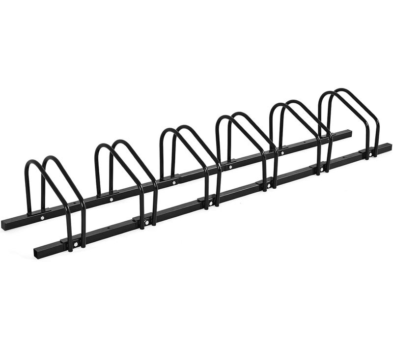 Râtelier 6 Vélos En Acier Fixation Au Sol Ou Mur 180x32.5x26cm Résistant Aux Intempéries Noir