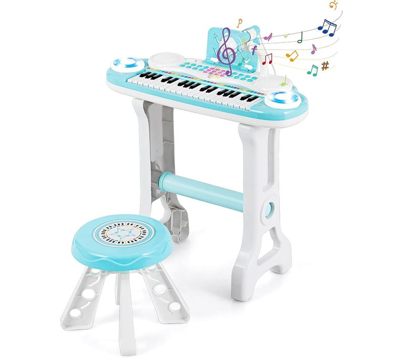 Clavier Electronique Piano Pour Enfants 37 Touches-4 Effets Lumière 18 Mois + Bleu