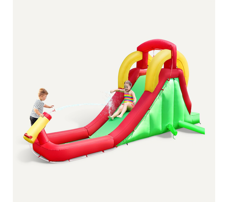 Aire De Jeu Gonflable Avec Toboggan Aquatique Mur D'escalade Toboggan Avec Souffleur 380w