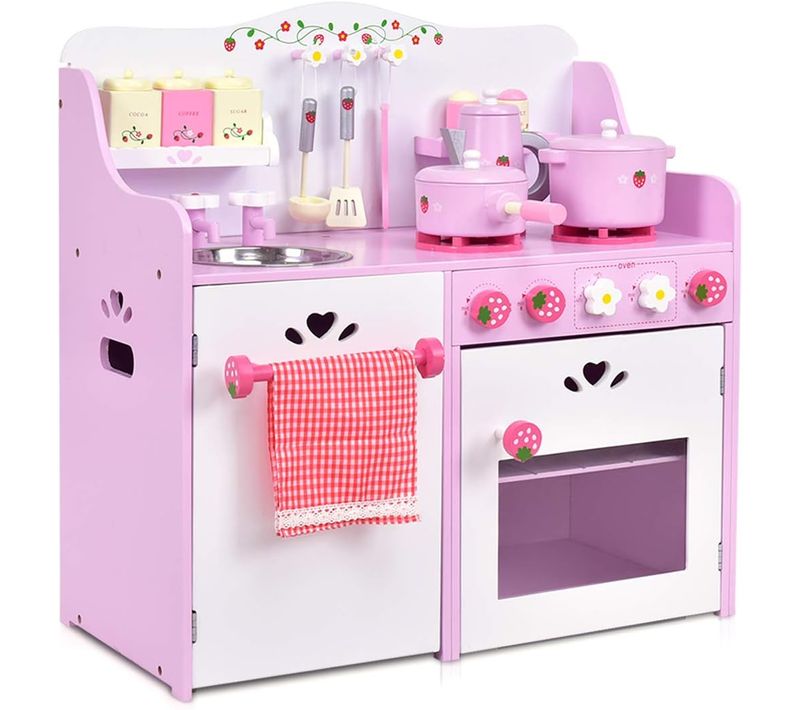 Cuisine Enfant Cuisine Jouet Pour Enfant Rose Etblanc Cuisine En Bois