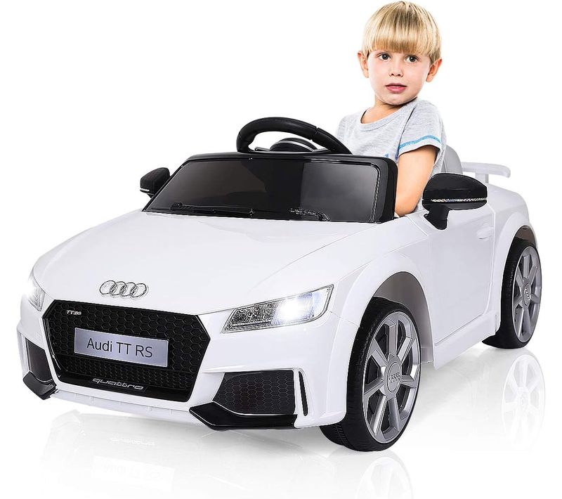 Audi Voiture Electrique Audi Ttrs 12v Pour Enfants Max. 5 Km/h,Télécommande 2.4g,Blanc