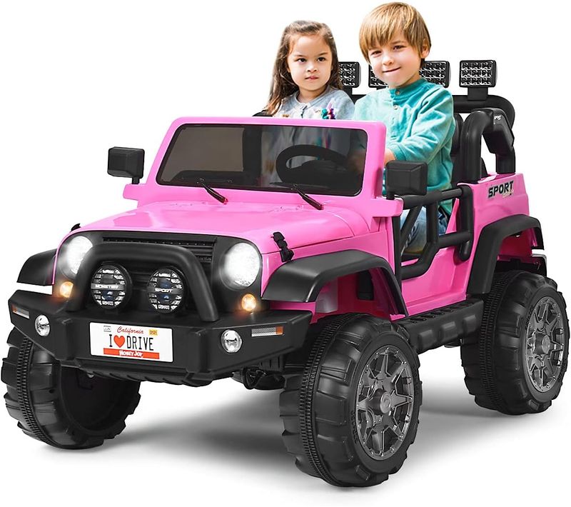 Voiture Électrique 12v Pour Enfants 3+ Ans, 2 Places, Télécommande 2.4g, Lumières LED Et Musique