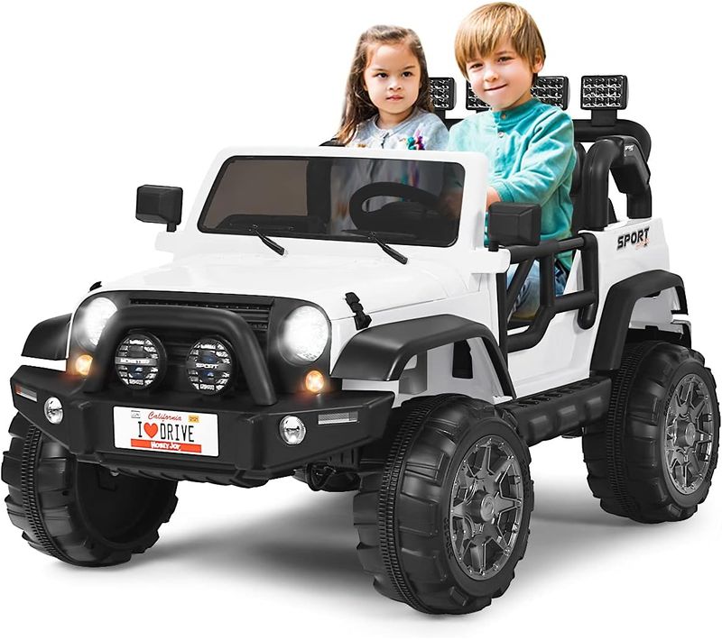 Voiture Électrique 12v Pour Enfants 3+ Ans, 2 Places, Télécommande 2.4g, Lumières LED Et Musique