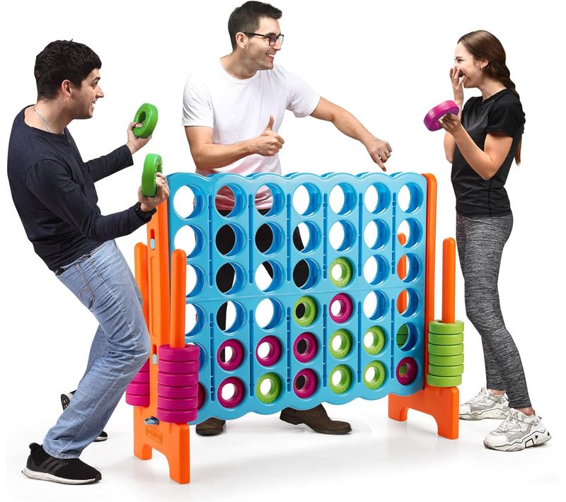 Jeux Puissance 4 Géant Enfants Avec 42 Jetons, Jeu De Société Ludique Et Éducatif Avec Porte-anneaux