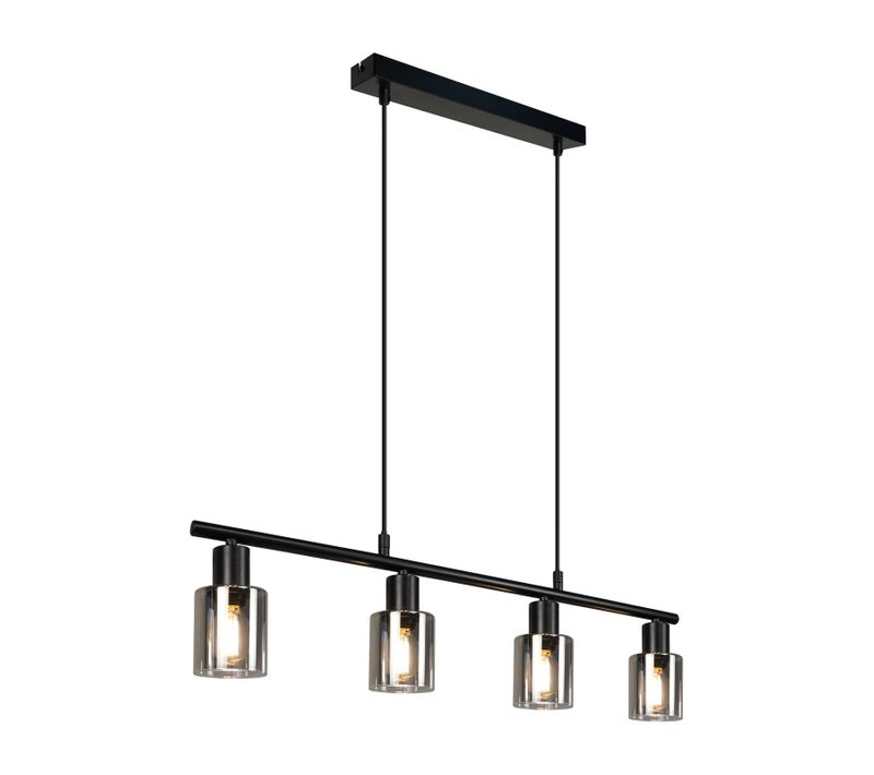 Suspension 4 Flammes En Verre Vintage E14 Pour Salle à Manger, Salon, Cuisine