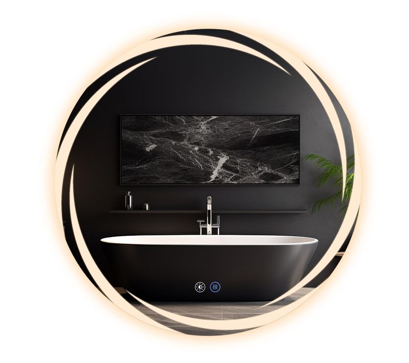 Miroir De Salle De Bain Avec Éclairage Rond à LED Rond Ip44 De 60 Cm Avec Fonction Tactile