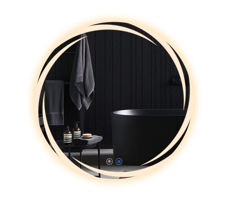 Miroir De Salle De Bain Avec Éclairage Rond à LED Rond Ip44 De 80 Cm Avec Fonction Tactile