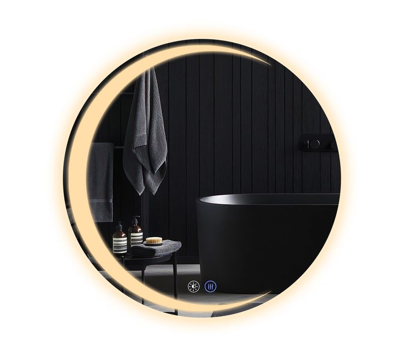 Miroir De Salle De Bain Avec Éclairage Rond à LED Ip44 Rond De 80 Cm Avec Fonction Tactile