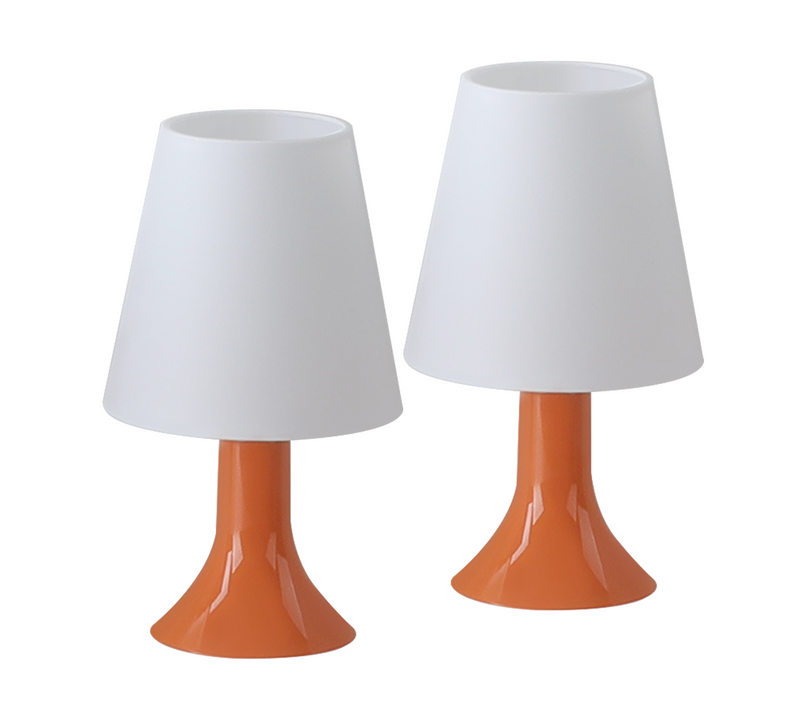 Lampe De Chevet Lampe De Table De Salon Avec Câble Lot De 2 Petites Lampes E14 Orange Moderne