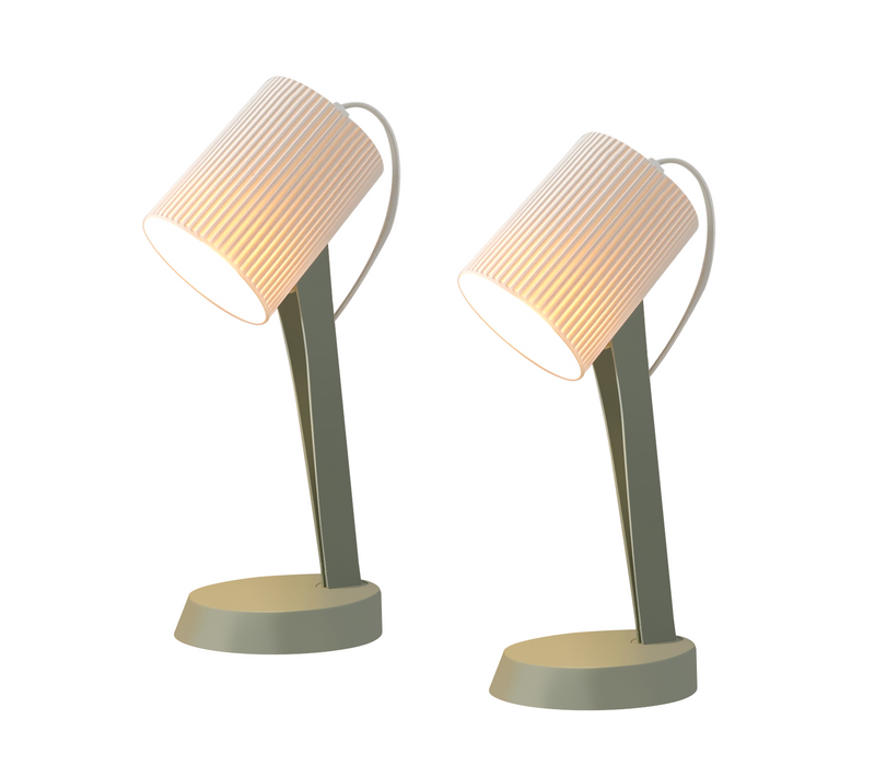 Lampe De Chevet Lampe De Table De Salon Avec Câble Lot De 2 Petites Lampes 37,4 Cm Vert E14
