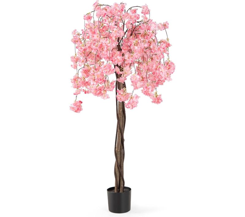 Cerisier Artificiel Réaliste 163 Cm Avec Fleurs Roses Et Blanches (rose)