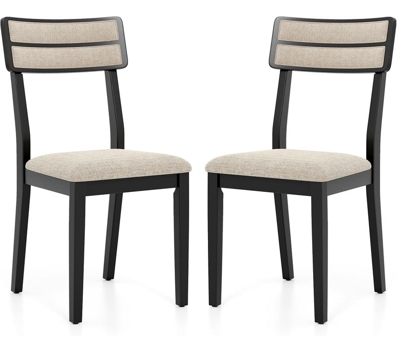 Chaise Salle à Manger Lot De 2, Chaises Hautes Avec Dossier Haut, Siège Rembourré (noir)