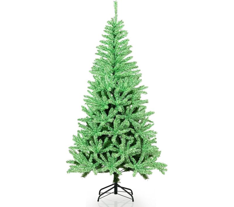 Sapin De Noël Artificiel 180 Cm Phosphorescent, 692 Branches Luxuriantes, Pied Métallique Pliable