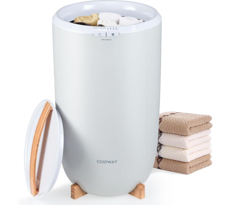 Chauffe-serviettes 20l Portable, Minuterie 15-60 Min, Arrêt Auto, Pour Salle De Bain