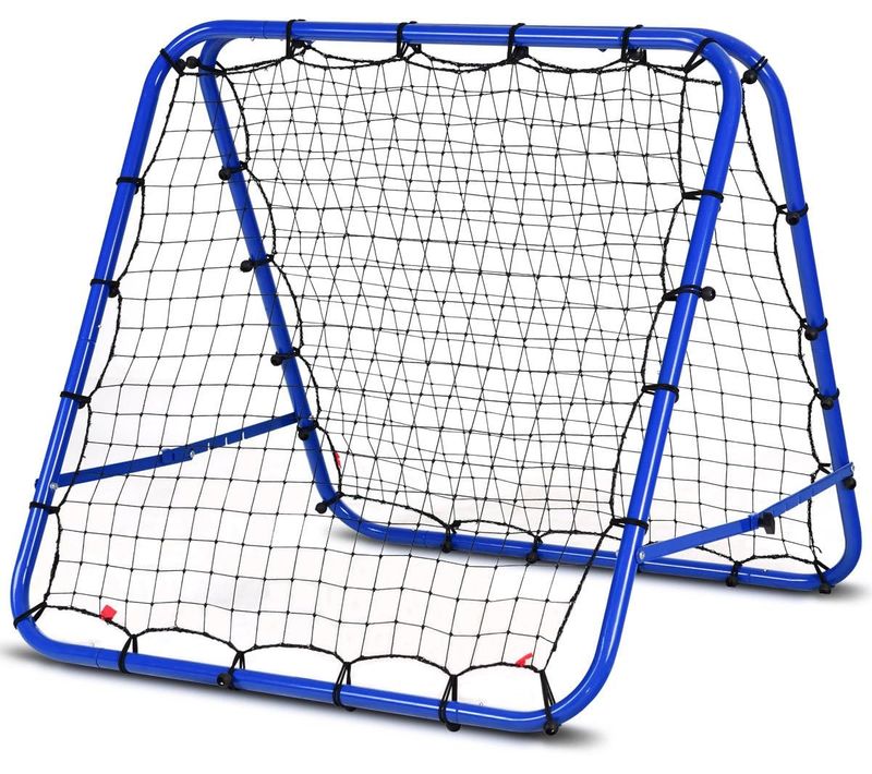 Filet De Rebond De Football Pliable, Filet D'entraînement Avec Angles Réglables, 100 X 100 Cm, Bleu