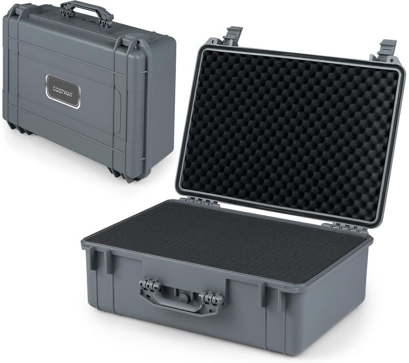 Valise Étanche Appareil Photo 56x44x22cm, Insert Mousse, Étui Rigide Portable ,gris