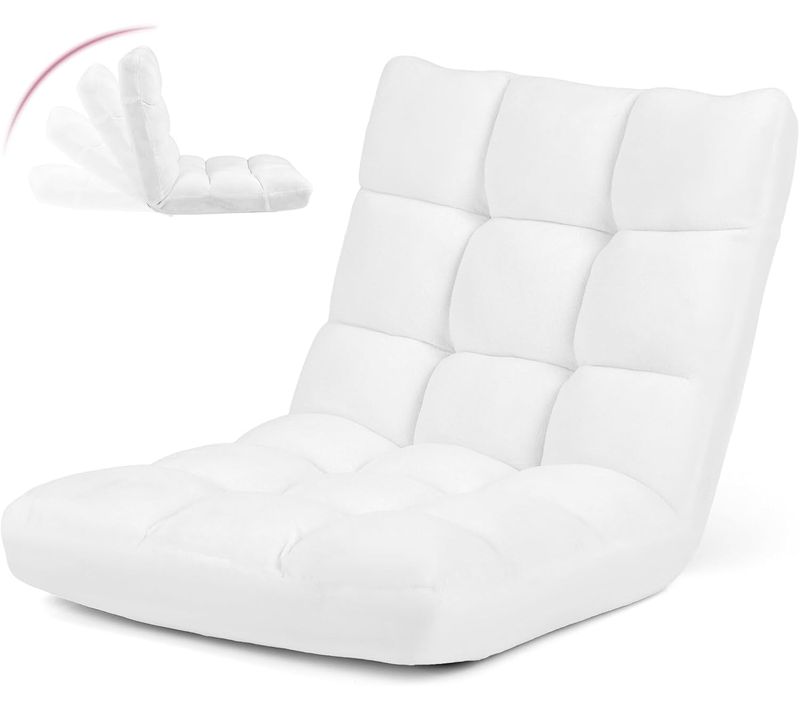 Canapé Paresseux Tatami Pliable Chaise De Plancher Coussin De Chaise De Lit Siège De Sol (blanc)