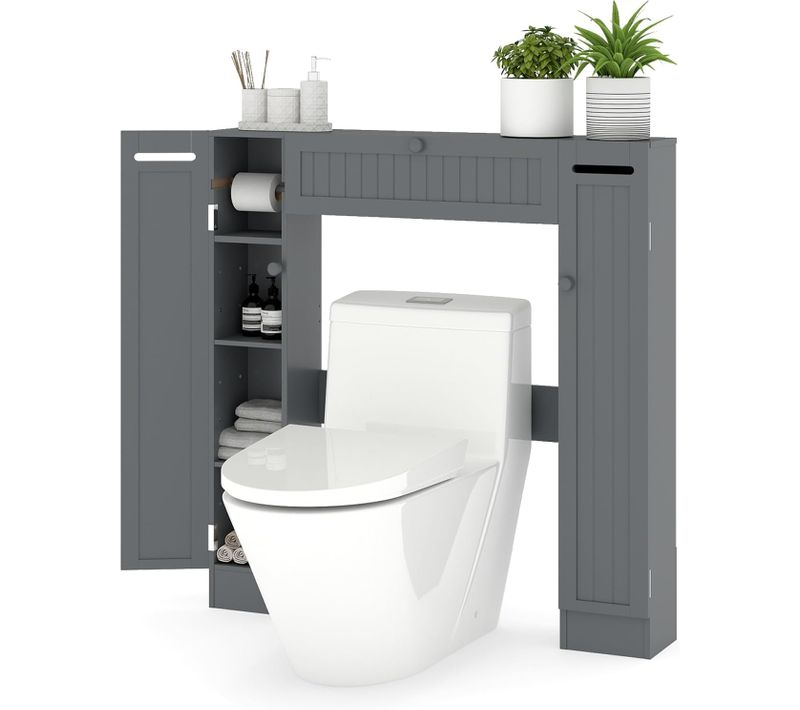 Meuble Wc Au-dessus Des Toilettes, Etagère De Rangement De Salle De Bains(19,5 X 89 X 99 Cm,gris)