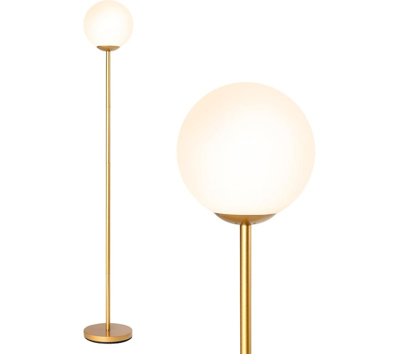 Lampadaire à Globe 165 Cm,lampe Sur Pied Moderne,interrupteur à Pied,culot D'ampoule E27,doré