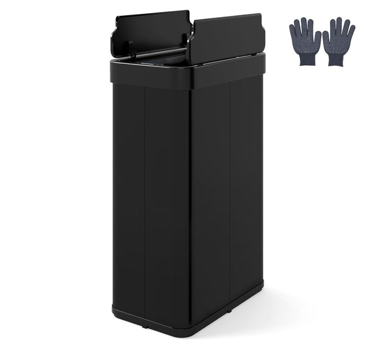 Poubelle Cuisine Automatique 60 L,poubelle En Acier Inoxydable,capteur Mouvement Infrarouge(noir)