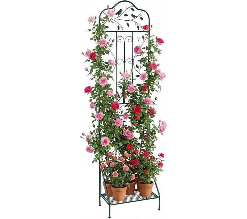 Treillis De Jardin En Métal 189,5x50 Cm, Clôture Décorative Pour Plante Grimpante (vert)