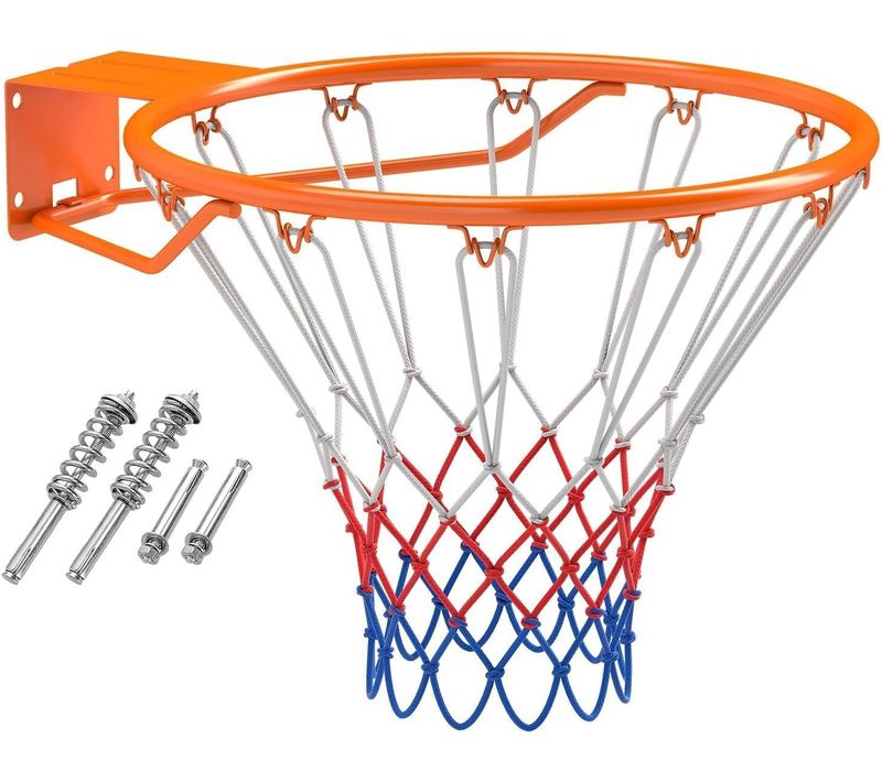 Panier De Basket Anneau Suspendu Avec Filet Toutes Saisons, Jante De Basket-ball
