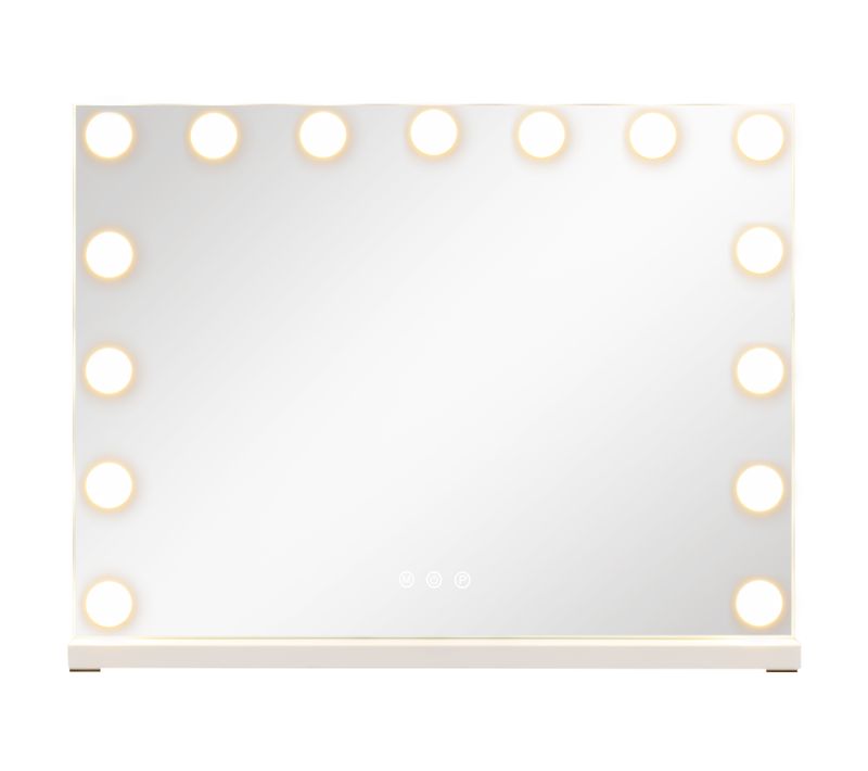 Miroir Maquillage Hollywood,3 Couleurs De Lumière,luminosité Réglable,miroir Coiffeuse LED(58x43cm)