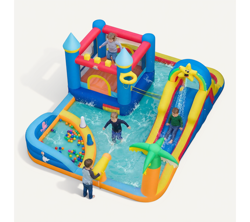 Château Gonflable Avec Toboggan Et Maison De Saut, Aire De Jeux Gonflable Avec Mur D’escalade