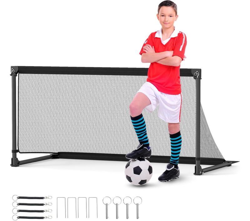 But De Football Pour Enfant, Cage De Foot Pop-up Avec Cadre Métal Filet, 150 X 71 X 76 Cm