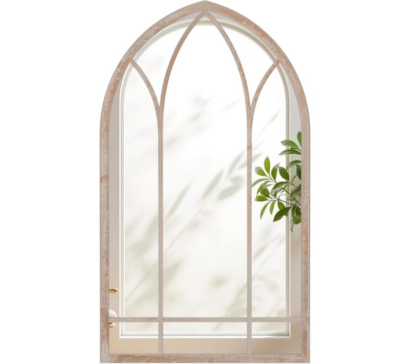 Grand Miroir Mural Arche Exterieur Interieur, Miroir Decoration Murale De Fenêtre (83 X 48 Cm)