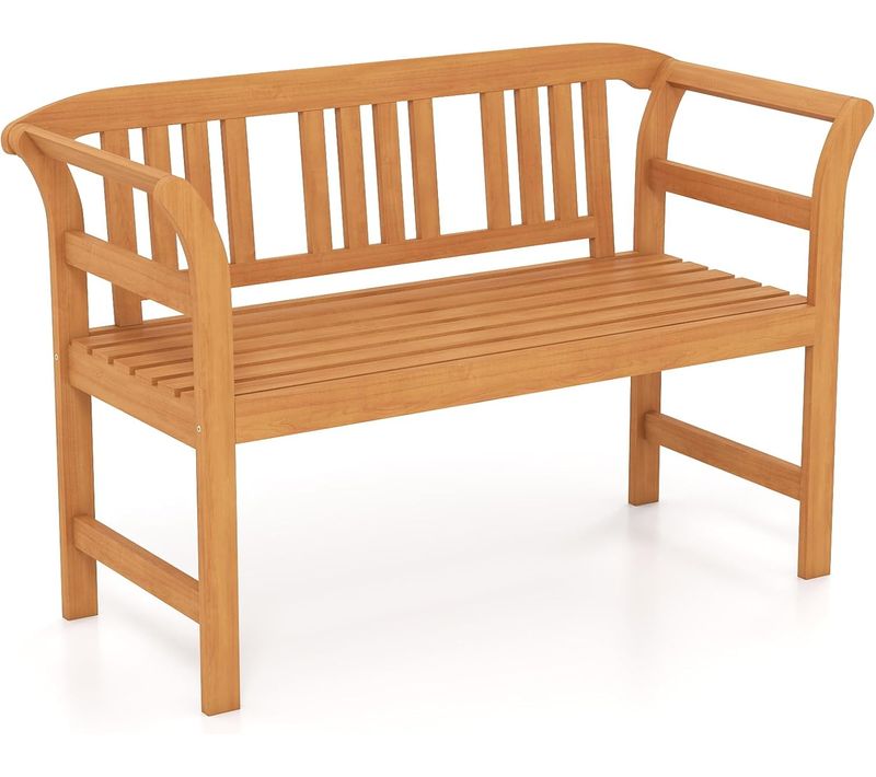 Banc De Jardin En Bois D'acacia, Banc Exterieur Jardin à 2 Places, 118 × 50 × 78,5 Cm (style 1)