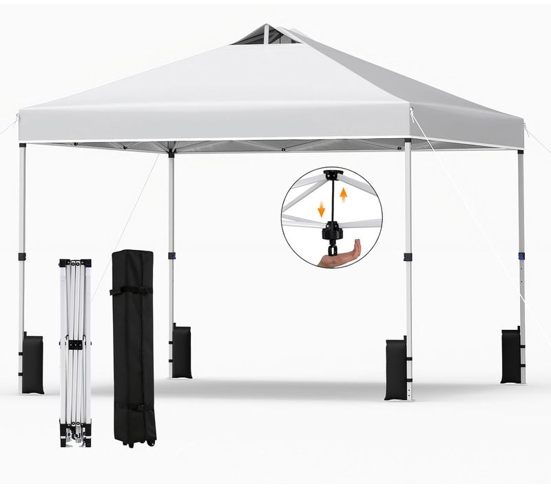 Tonnelle Pliante 3x3 M, Tonnelle De Jardin Exterieur, Montage Instantané (blanc)