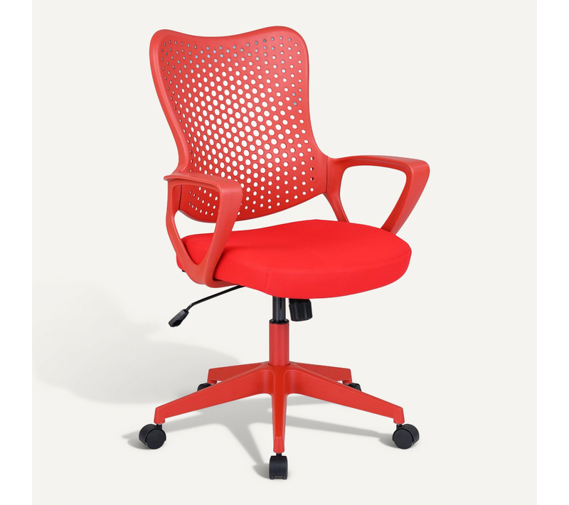 Chaise De Bureau Ergonomique, Fauteuil Bureau Pivotante Avec Accoudoirs, Charge 150 Kg (rouge)