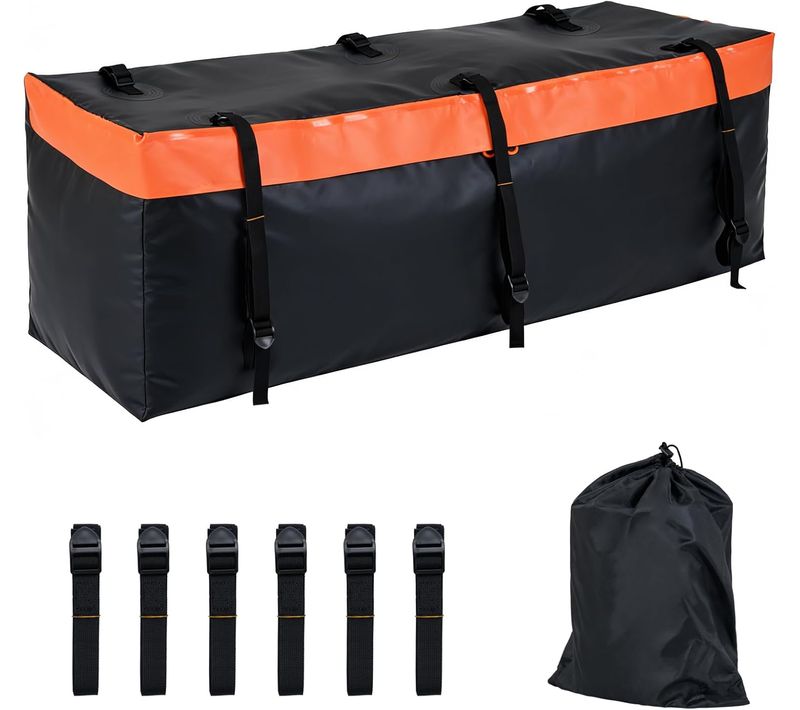 Coffre Attelage 255 L, Coffre Arrière Pour Attelage De Remorque Avec Pvc Imperméable