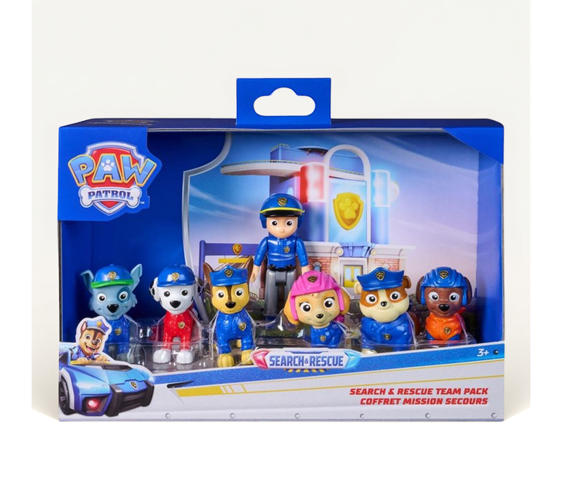 Paw Patrol Multipack Recherche et Sauvetage - 7 Figurines (ryder + 6 Chiots)