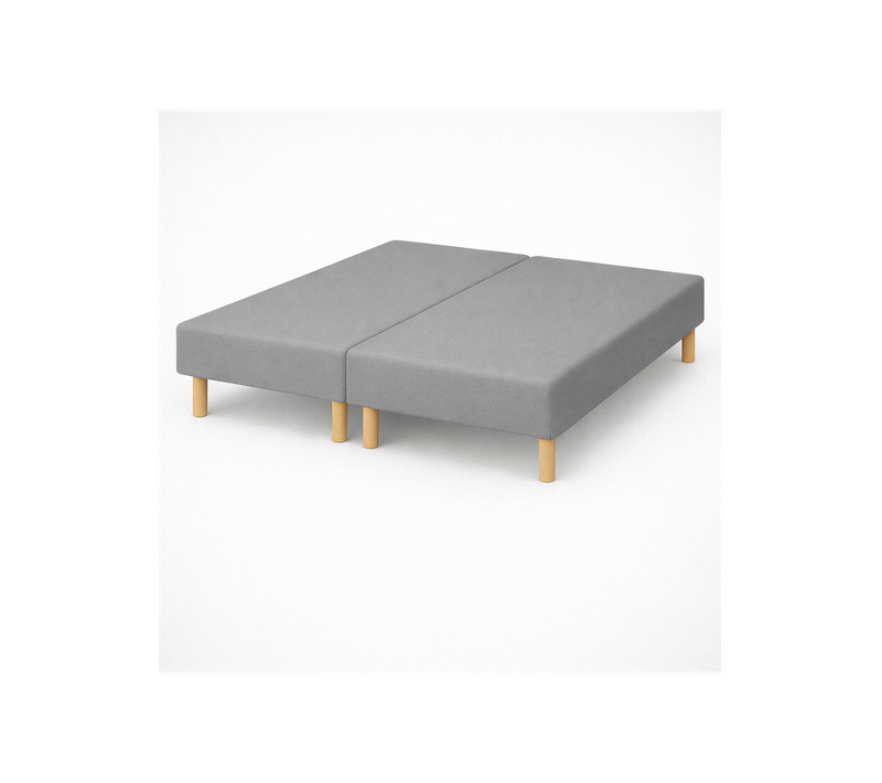 2 Sommiers Tapissiers Gris 70x200 (140x200) Fabrication Artisanale Française