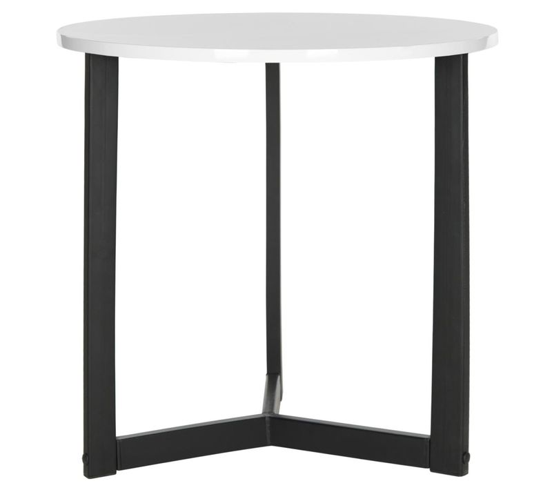 Table D'appoint Genoveva Noir/blanc Bois Embouti 58 X 58 X 58 Cm