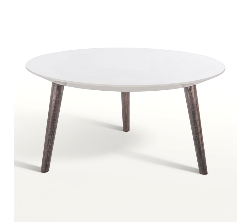 Table D'appoint Lalla Neutre Bois Embouti 80 X 80 X 40 Cm