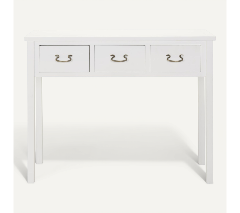 Table Console Ceil Blanc Bois De Pin 100 X 36 X 81 Cm