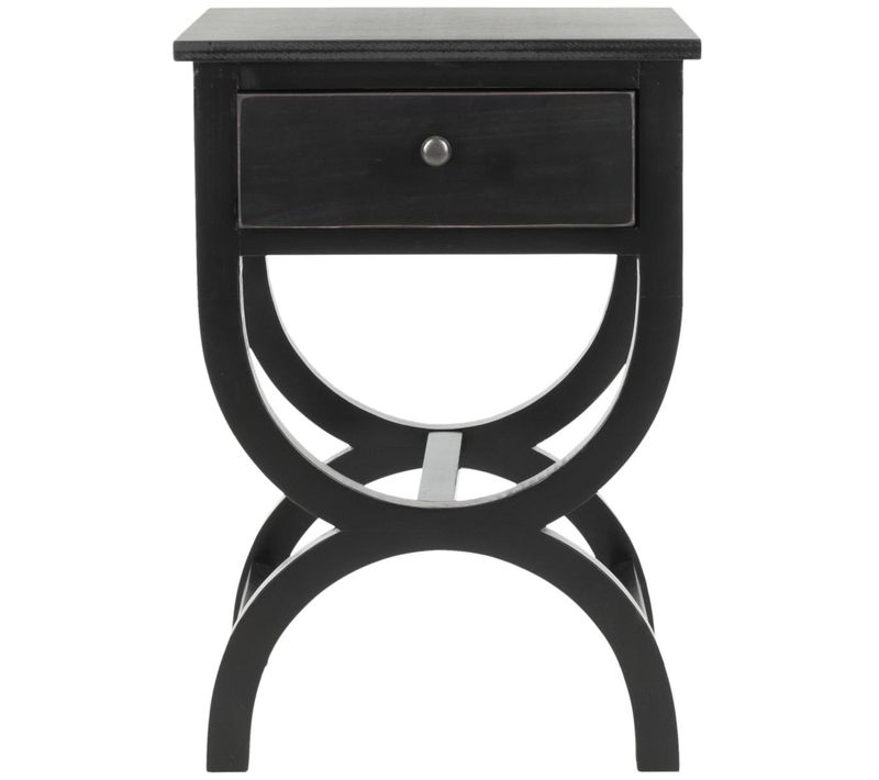 Table D'appoint Orma Noir Bois De Pin 46 X 38 X 68 Cm